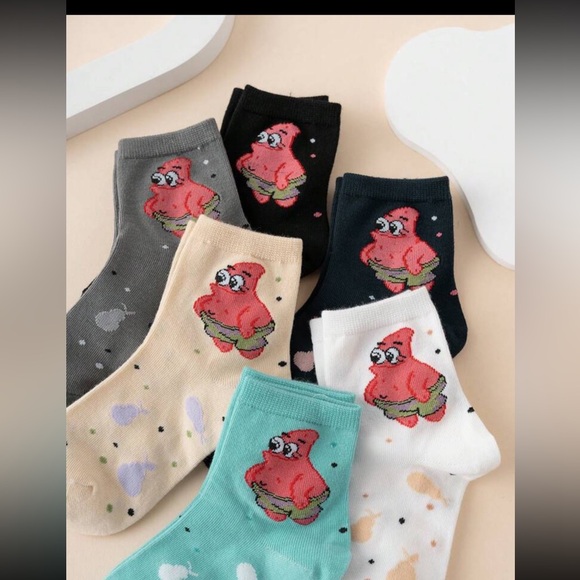 Patrick from SpongeBob New Colorful Cartoon Socks Set - 6 Pairs - Picture 3 of 3